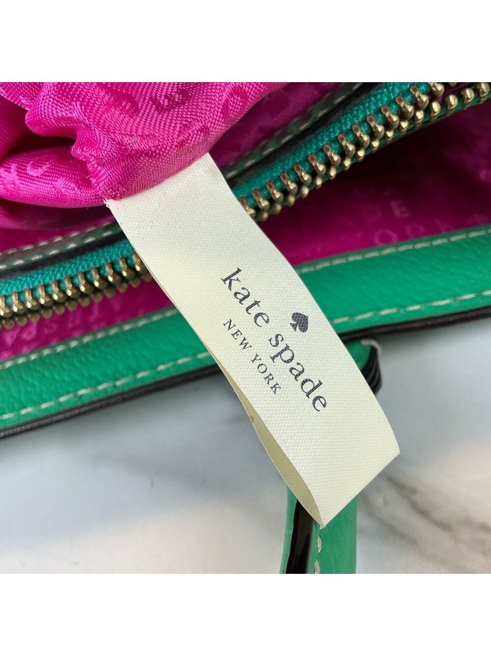 Kate Spade Quinn Wellesley Vibrant Green Satchel Crossbody Hand Bag Fall Spring‎ - Picture 13 of 13